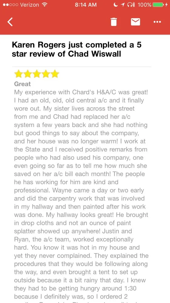 Slide of Chad's AC Direct