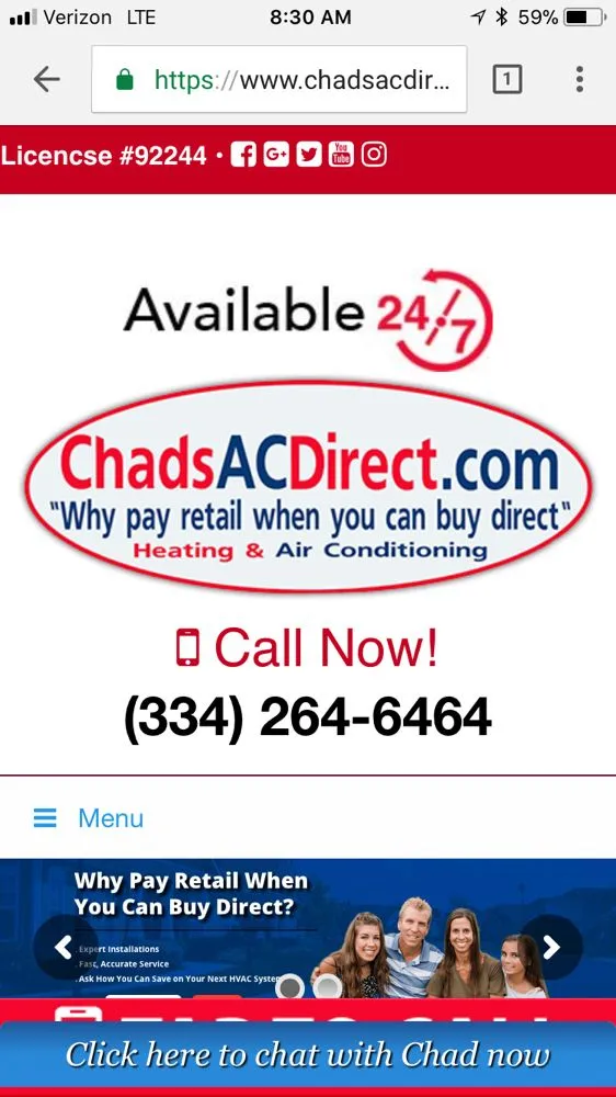 Slide of Chad's AC Direct