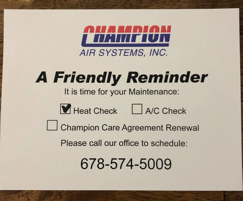 Slide of Champion Air Systems