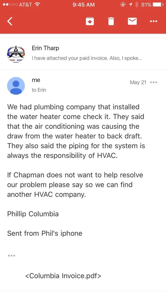 Slide of Chapman Heating and Cooling
