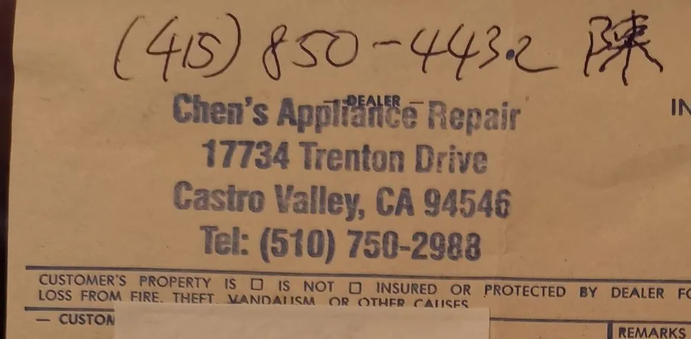 Slide of Chen's Appliance Repair