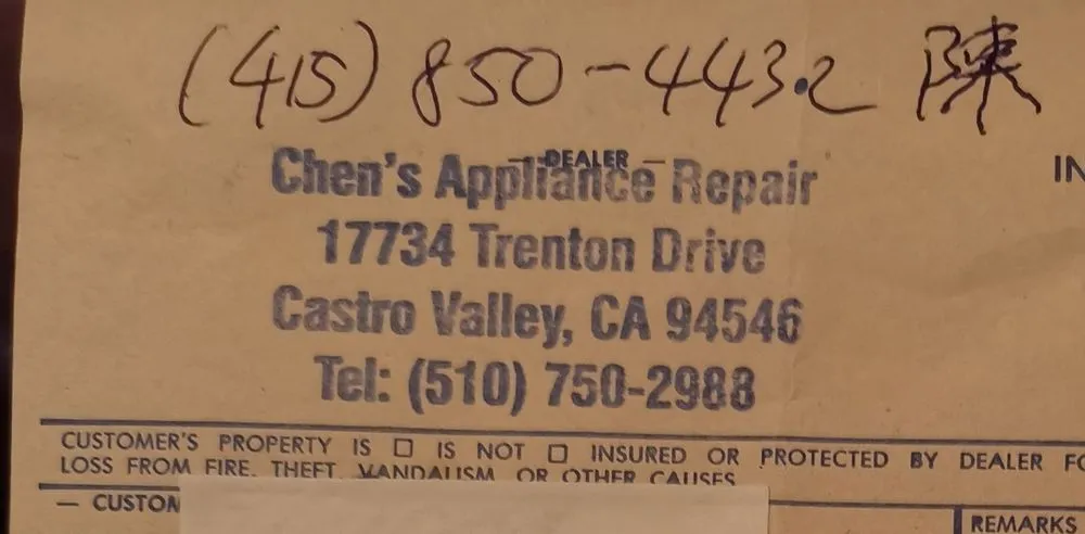Slide of Chen's Appliance Repair