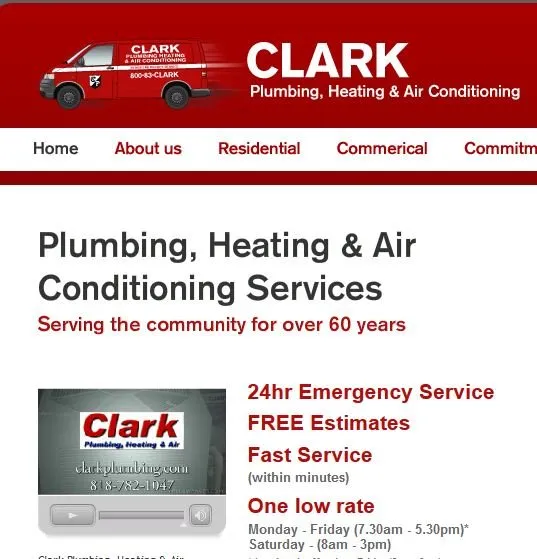 Slide of Clark Plumbing, Heating & Air Conditioning