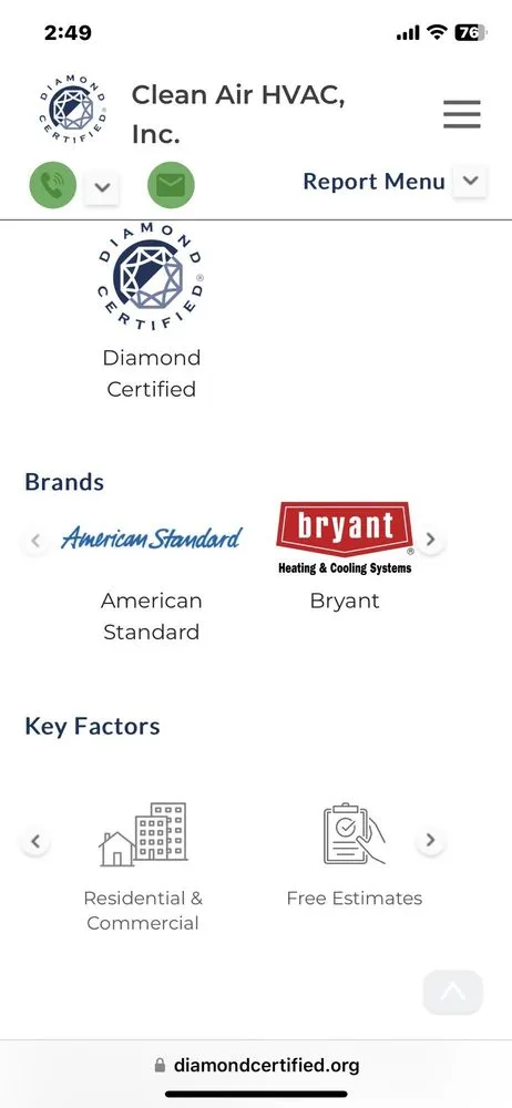 Slide of Clean Air HVAC