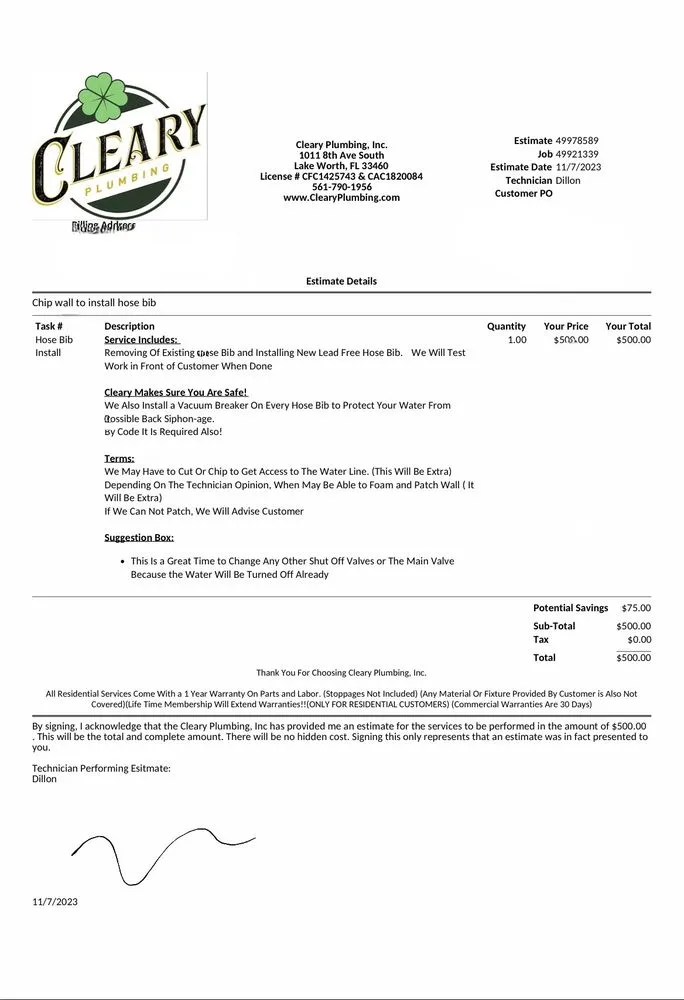 Slide of Cleary Plumbing & Air