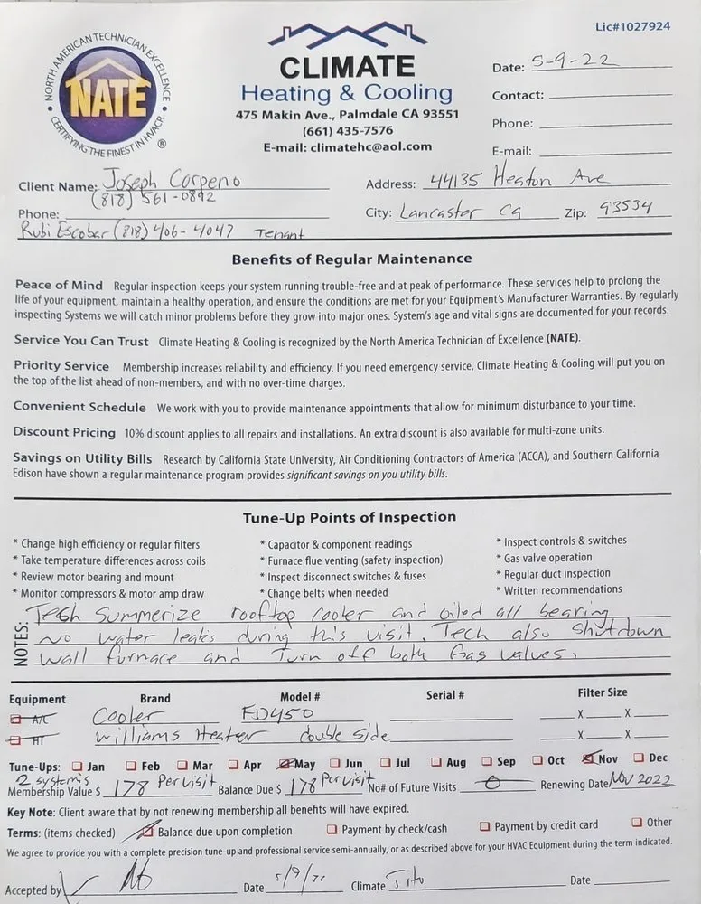 Slide of Climate Heating & Cooling