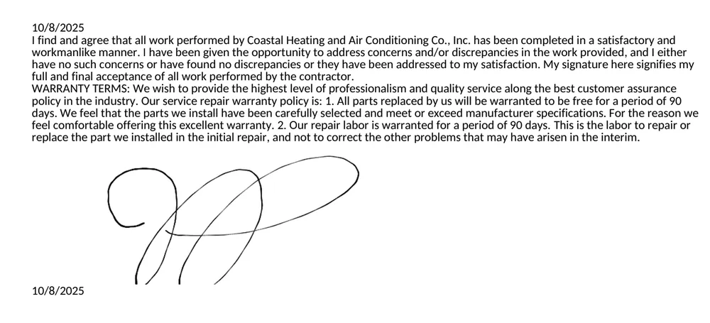 Slide of Coastal Heating & Air Conditioning