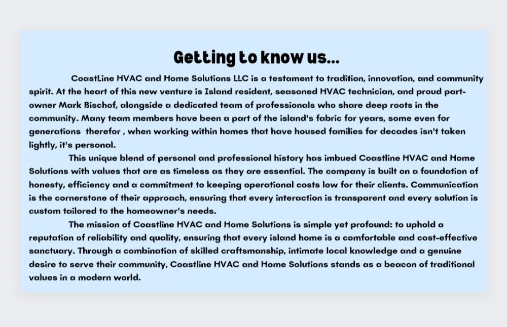Slide of Coastline HVAC and Home Solutions