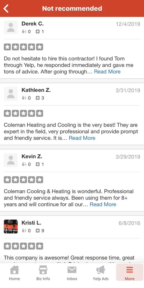 Slide of Coleman Cooling & Heating