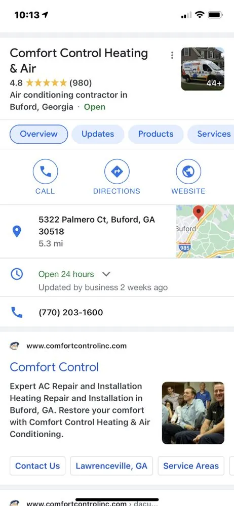 Slide of Comfort Control Heating & Air