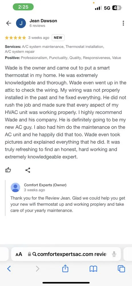 Slide of Comfort Experts