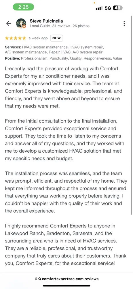 Slide of Comfort Experts