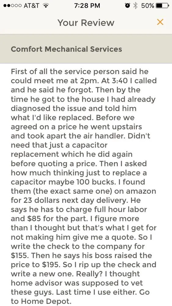 Slide of Comfort Mechanical Services