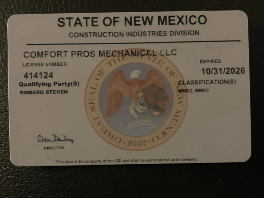 Slide of Comfort Pros Mechanical