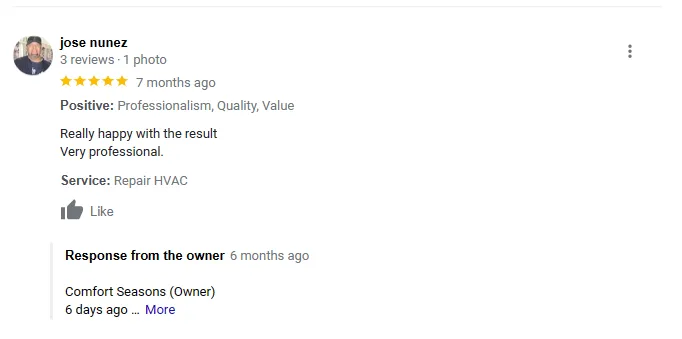 Slide of Comfort Seasons Heating and Cooling