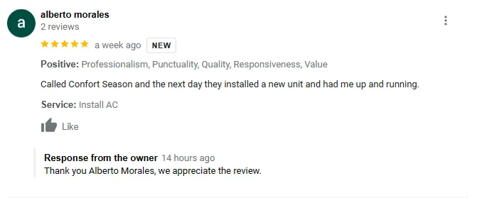 Slide of Comfort Seasons Heating and Cooling