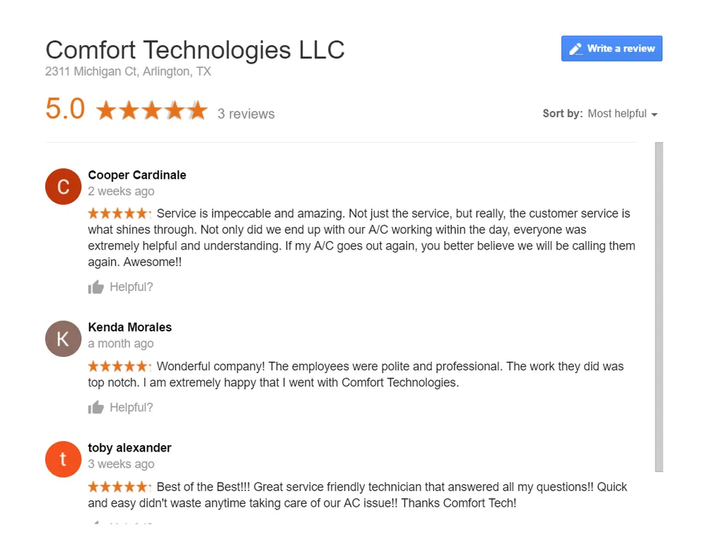 Slide of Comfort Technologies