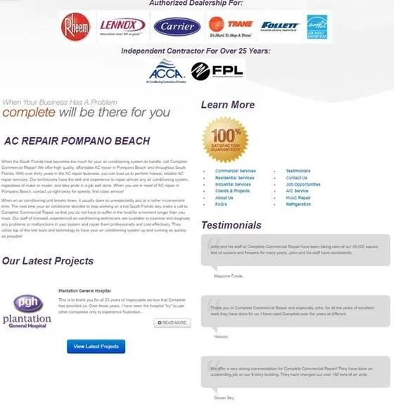 Slide of Complete Commercial Repair