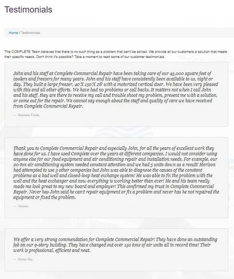 Slide of Complete Commercial Repair