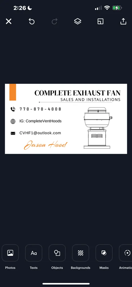 Slide of Complete Vent Hoods