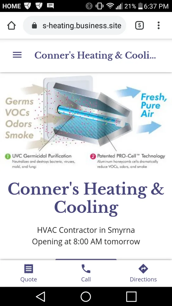 Slide of Conner's Heating & Cooling