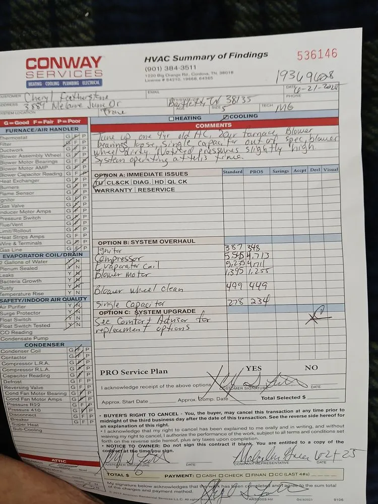 Slide of Conway Services