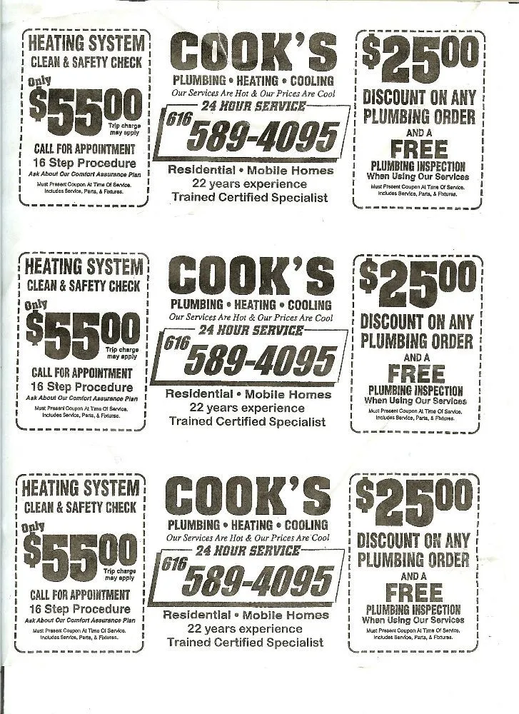 Slide of Cook's Plumbing Heating & Cooling