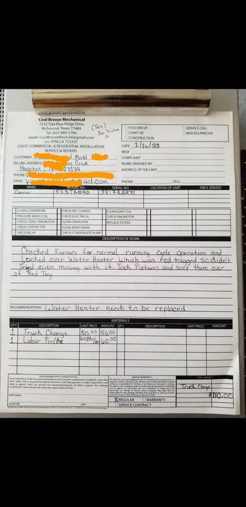 Slide of Cool Breeze Mechanical