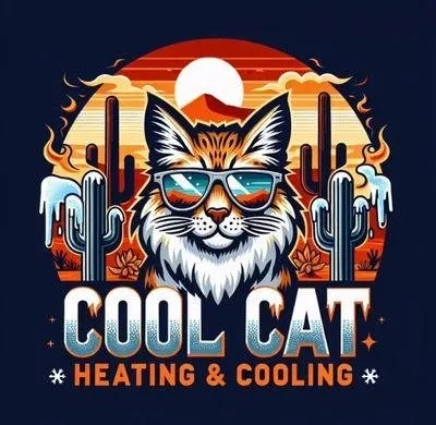 Cool Cat Heating and Cooling Logo