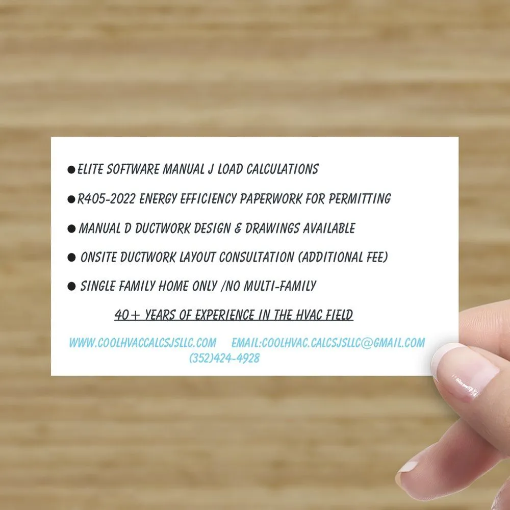 Slide of Cool HVAC Calcs & J's