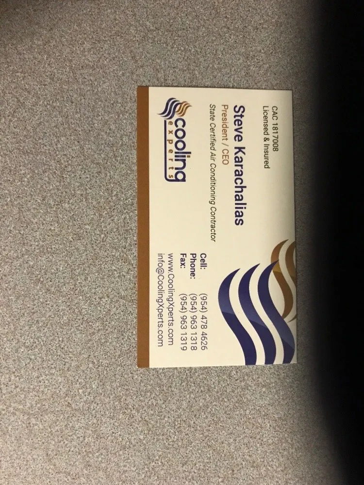 Slide of Cooling Experts