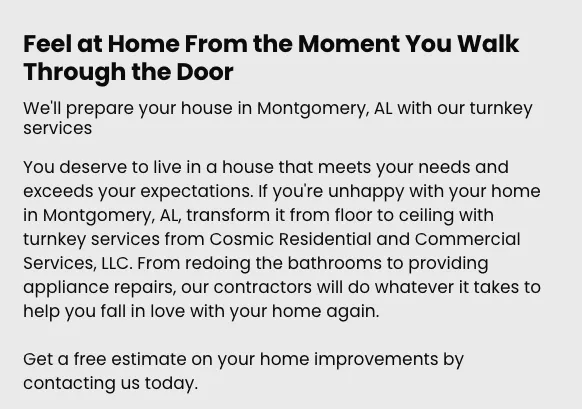 Slide of Cosmic Residential and Commercial Services