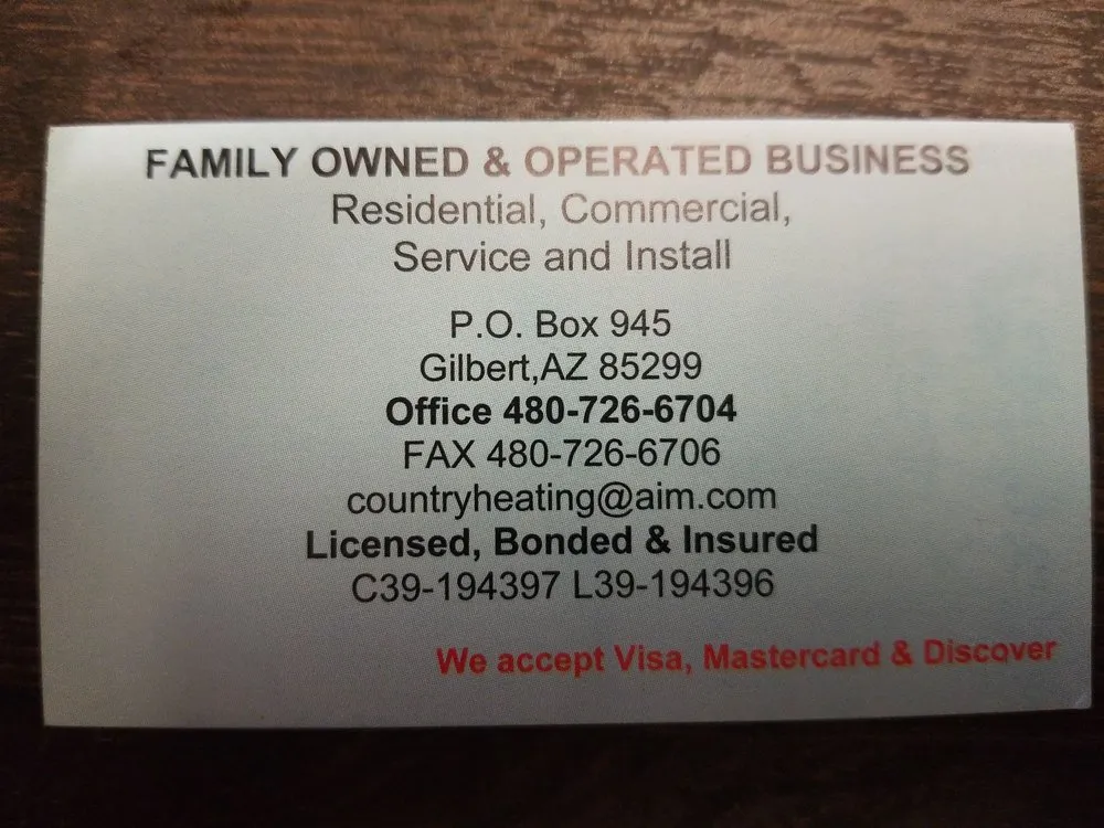 Slide of Country Heating & Cooling