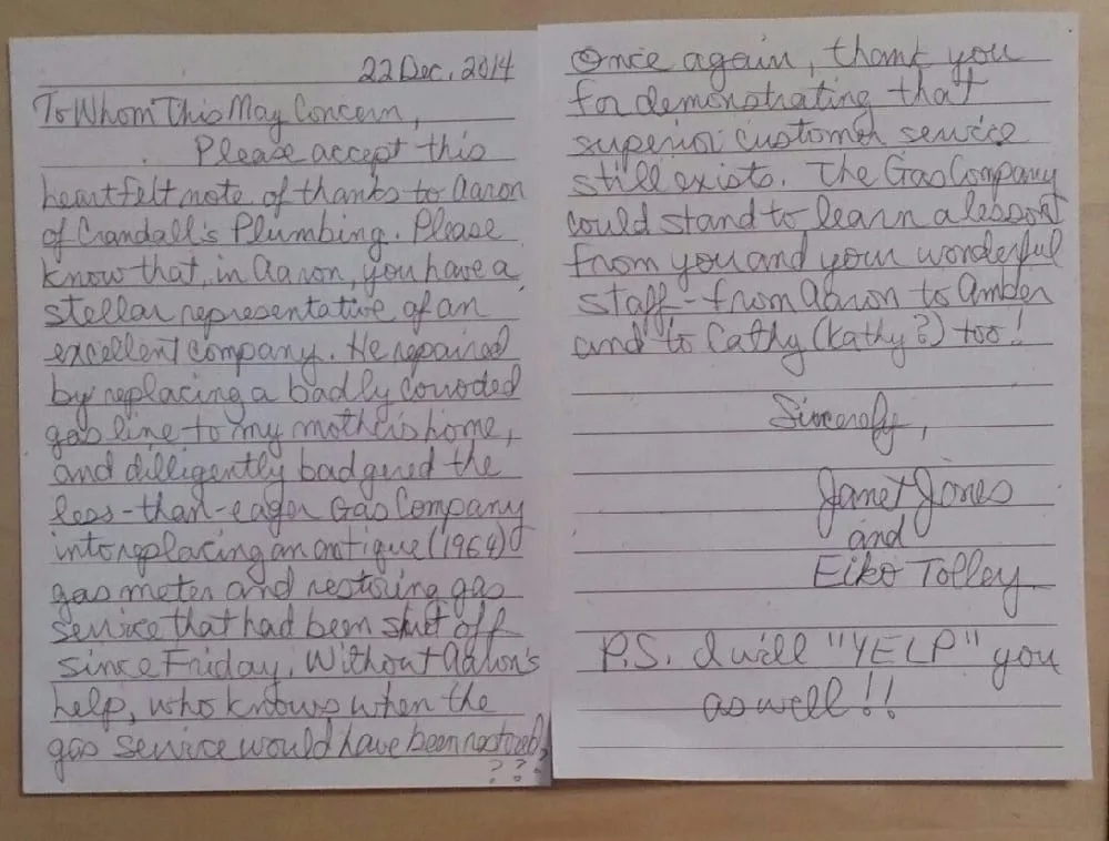 Slide of Crandall's Plumbing, Heating and AC