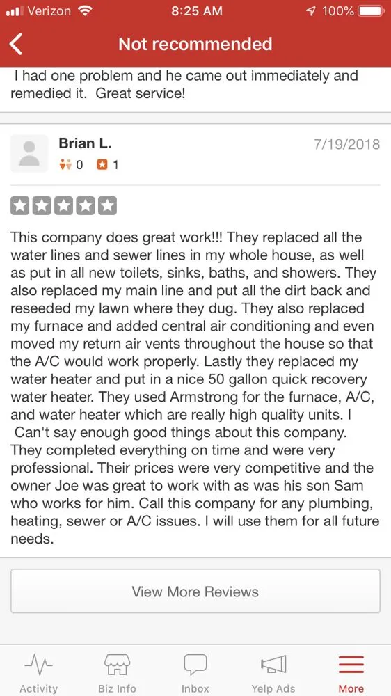 Slide of Cronen Plumbing & Heating