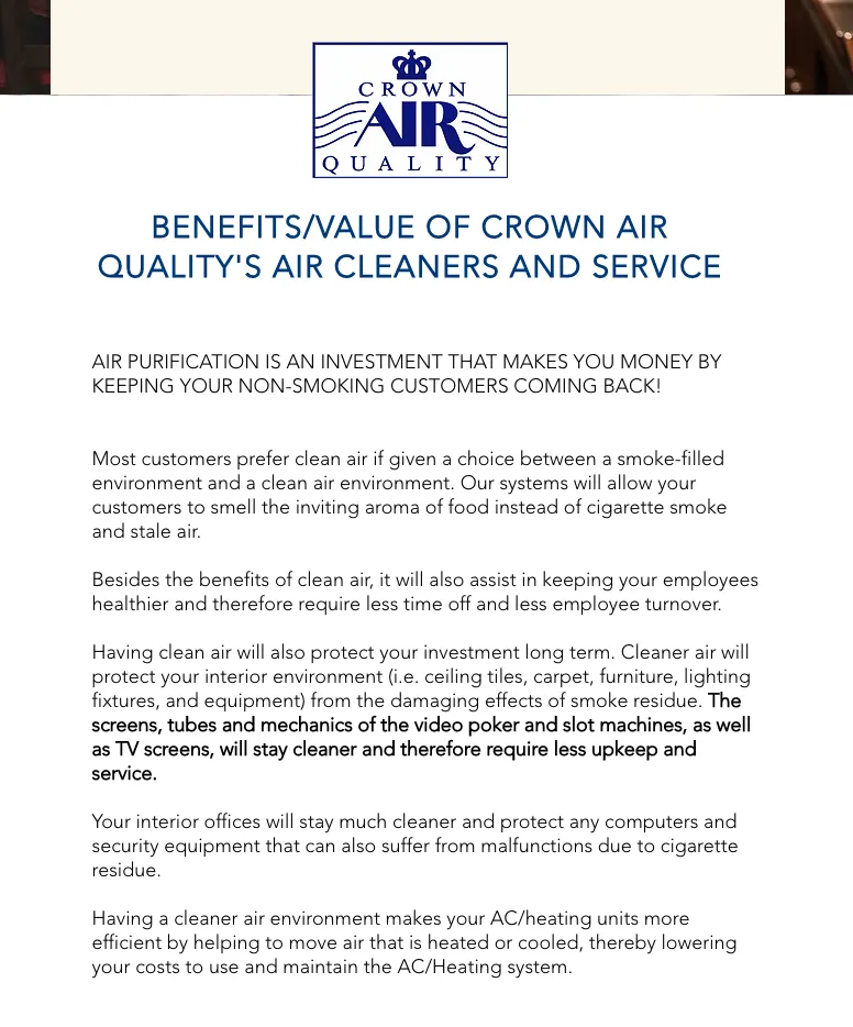 Slide of Crown Air Quality