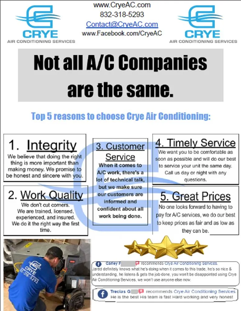Slide of Crye Air Conditioning Services