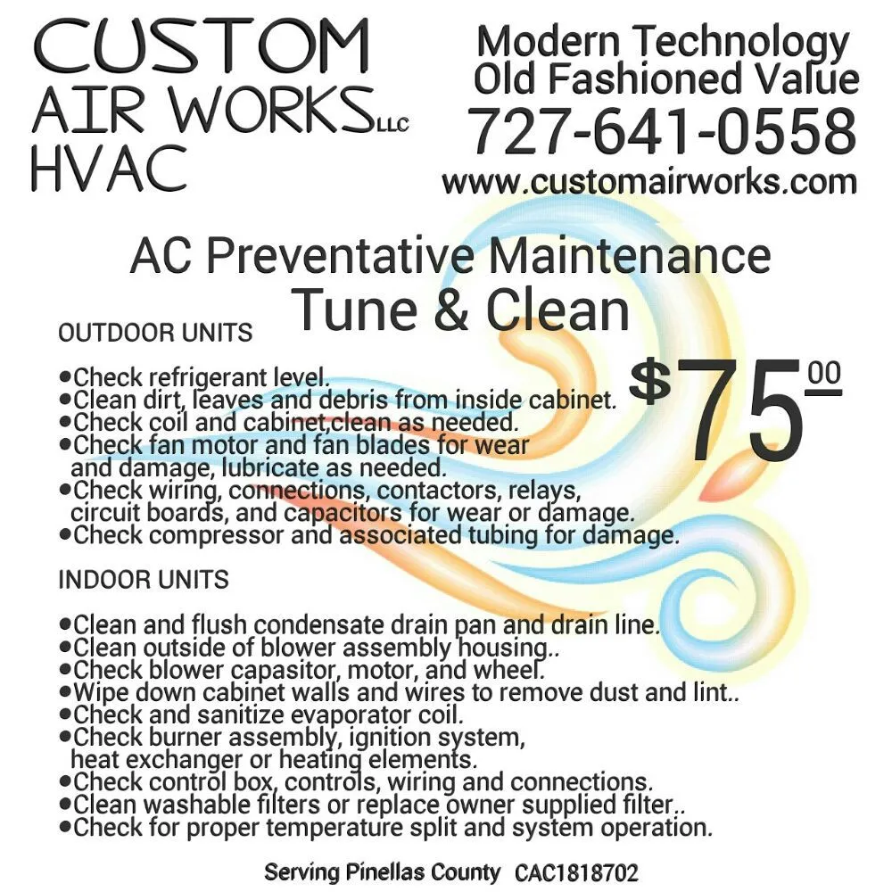 Professional heating and cooling service in St Petersburg, FL by Custom Air Works
