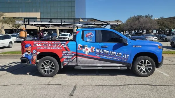 D & E Heating and Air Logo