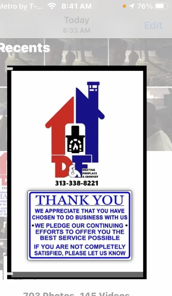 Slide of D & F Heating, Fireplace and Chimney