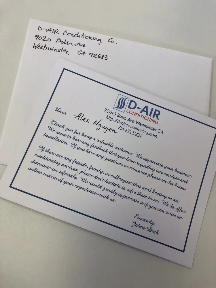 Slide of D Air Conditioning Company