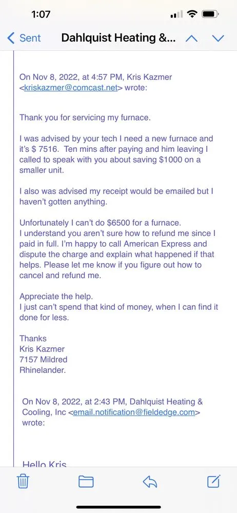 Slide of Dahlquist Heating & Cooling