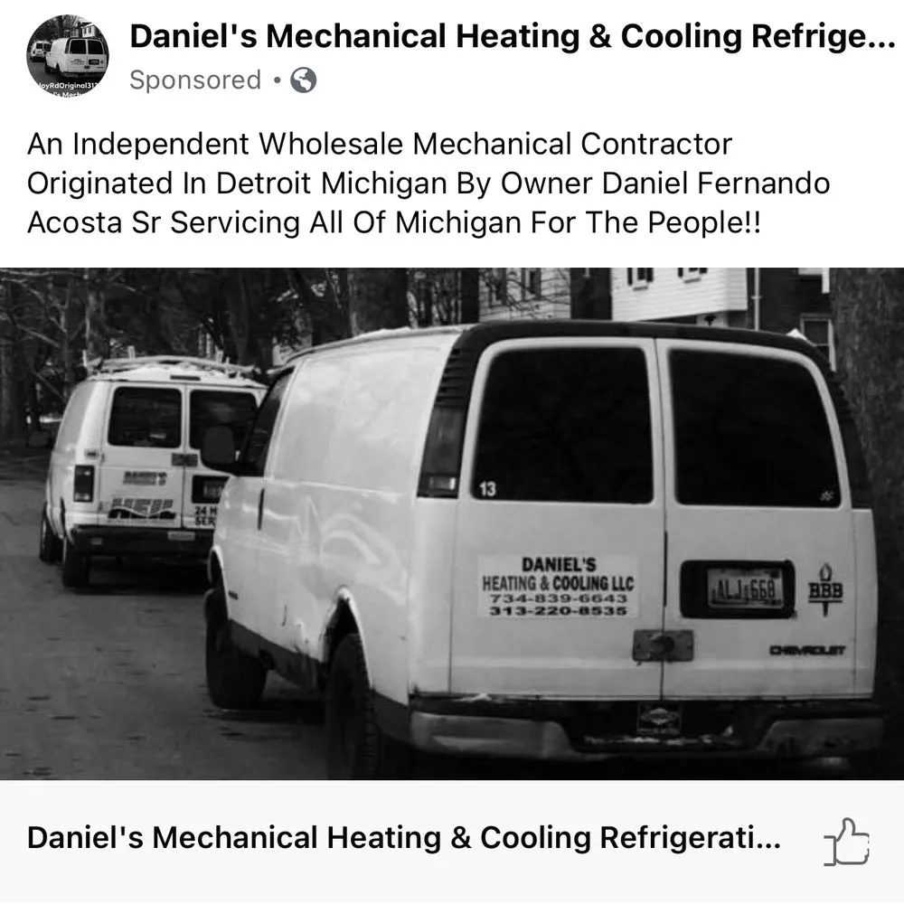Slide of Daniel's Mechanical Heating & Cooling Refrigeration