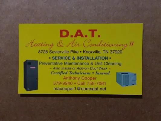 DAT Heating & Air Conditioning Logo