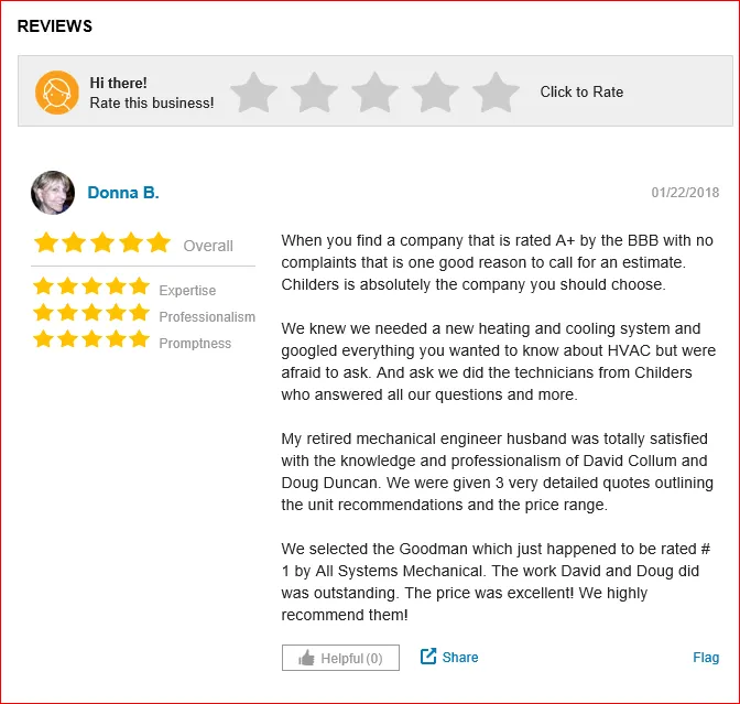 Slide of David Childers Heating and Cooling