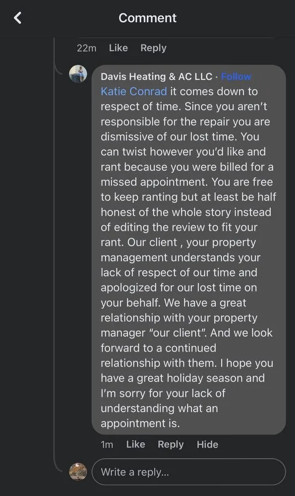 Slide of Davis Heating & AC