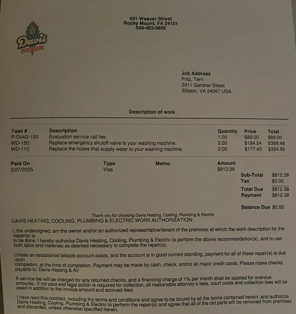 Slide of Davis Heating & AC