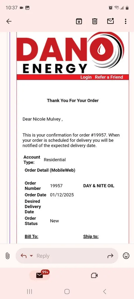 Slide of Day & Nite Heating Oil