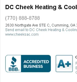 Slide of DC Cheek Heating, Cooling & Plumbing