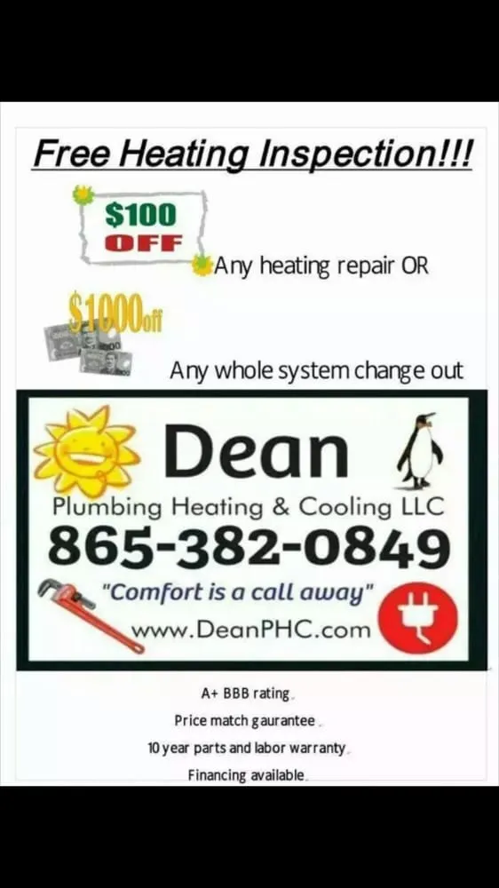 Slide of Dean Plumbing Heating and Cooling